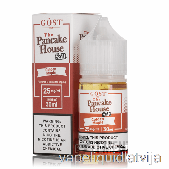 Zelta Kļavu Sāļi - Pankūku Māja - Gost Tvaiki - 30ml 25mg Vape šķidrums